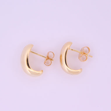 Yellow Gold Plated Sterling Silver Domed Earrings
