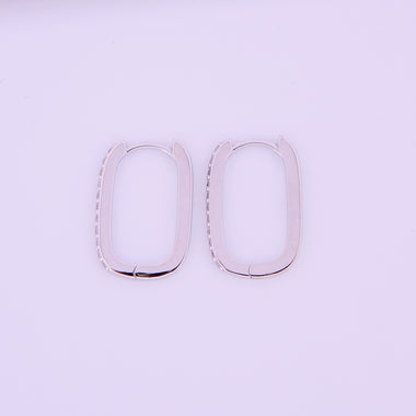 Sterling Silver Huggy Earrings with Claw Set Cubic Zirconia