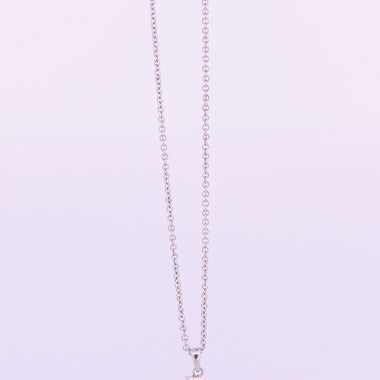 14K White Gold Initial Pendant with Chain