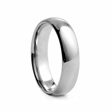 Round Polished 6mm Tungsten Ring