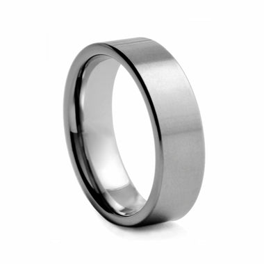 Flat Brushed 8mm Tungsten Ring