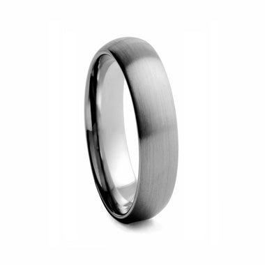 Rounded Brushed Tungsten Ring