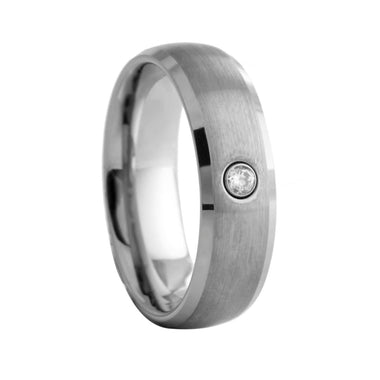 Brushed With Cubic Tungsten Ring