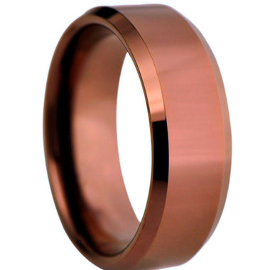 Bronze Flat Polished Tungsten Ring
