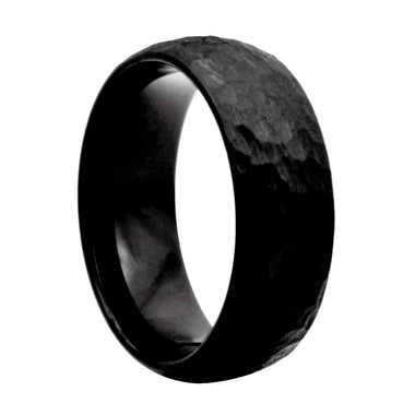 Black Hammer Finish Tungsten Ring