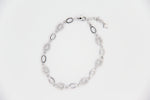 Alternating Plain and Cubic Oval Link Bracelet