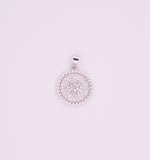 Sterling Silver Rope Outline Pendant with Cubic Zirconia Center Stones