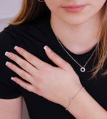 Beaded Bar Stretch Bracelet in Sterling Silver