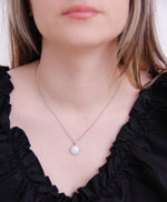 Sterling Silver Rope Outline Pendant with Cubic Zirconia Center Stones