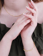 Paper Clip Bracelet in Yellow Gold Plating