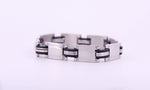 Stainless Steel Bracelet with Black Rubber