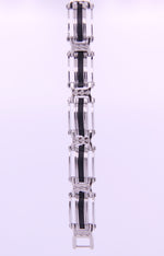 Stainless Steel Bracelet with Black Rubber