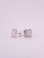 Clover Earrings in Sterling Silver with Cubic Zirconia