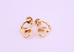 Yellow Gold Plated Silver Link Chain Earrings with Cubic Zirconia Stones