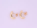 Yellow Gold Plated Sterling Silver Domed Earrings