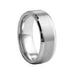 Flat Brushed and Polished Comfort Fit Tungsten Ring