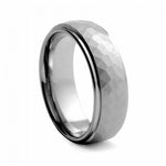 Hammered Centre Comfort Fit Tungsten Ring