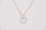 Heart Shaped Pendant and Necklace in Sterling Silver with Cubic Zirconia