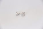 Cushion Stud Square Cluster Earrings in Sterling Silver