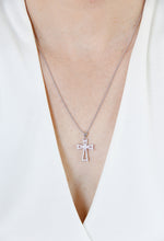 Open Crucifix Cross Pendant and Necklace in Sterling Silver