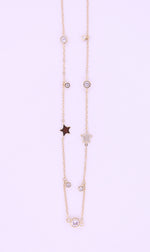 Yellow Gold Plated Sterling Silver Necklace with Cubic Zirconia