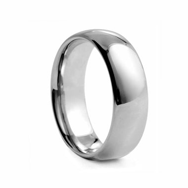 Round Polished 8mm Tungsten Ring