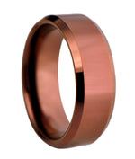 Bronze Flat Polished Tungsten Ring