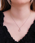 Sterling Silver Loop with Cubic Zirconia Stone Pendant