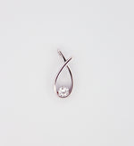 Sterling Silver Loop with Cubic Zirconia Stone Pendant