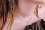 Sterling Silver Round Pave Stud Earrings and Pendant Set