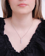 Sterling Silver Round Triple Drop Pendant with Cubic Zirconia